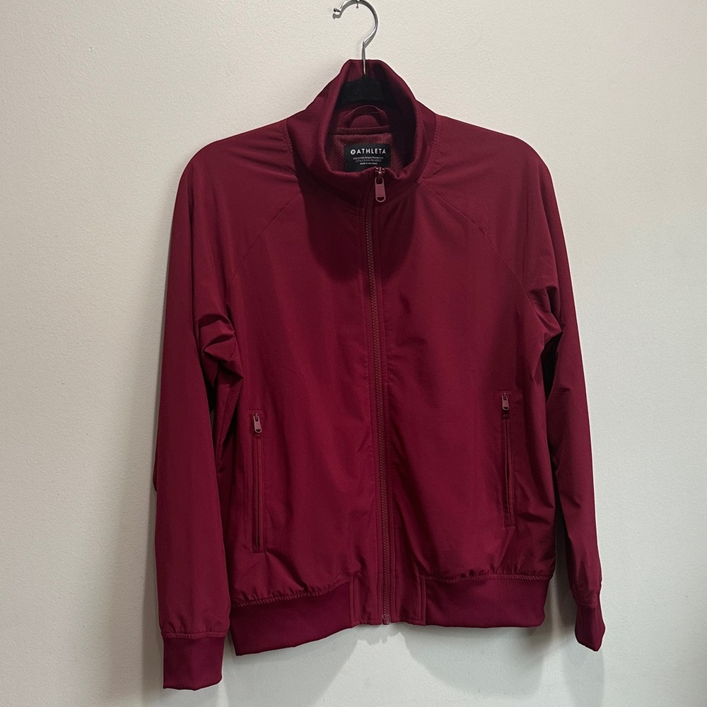 Athleta Women's Deep Red Bomber Jacket
